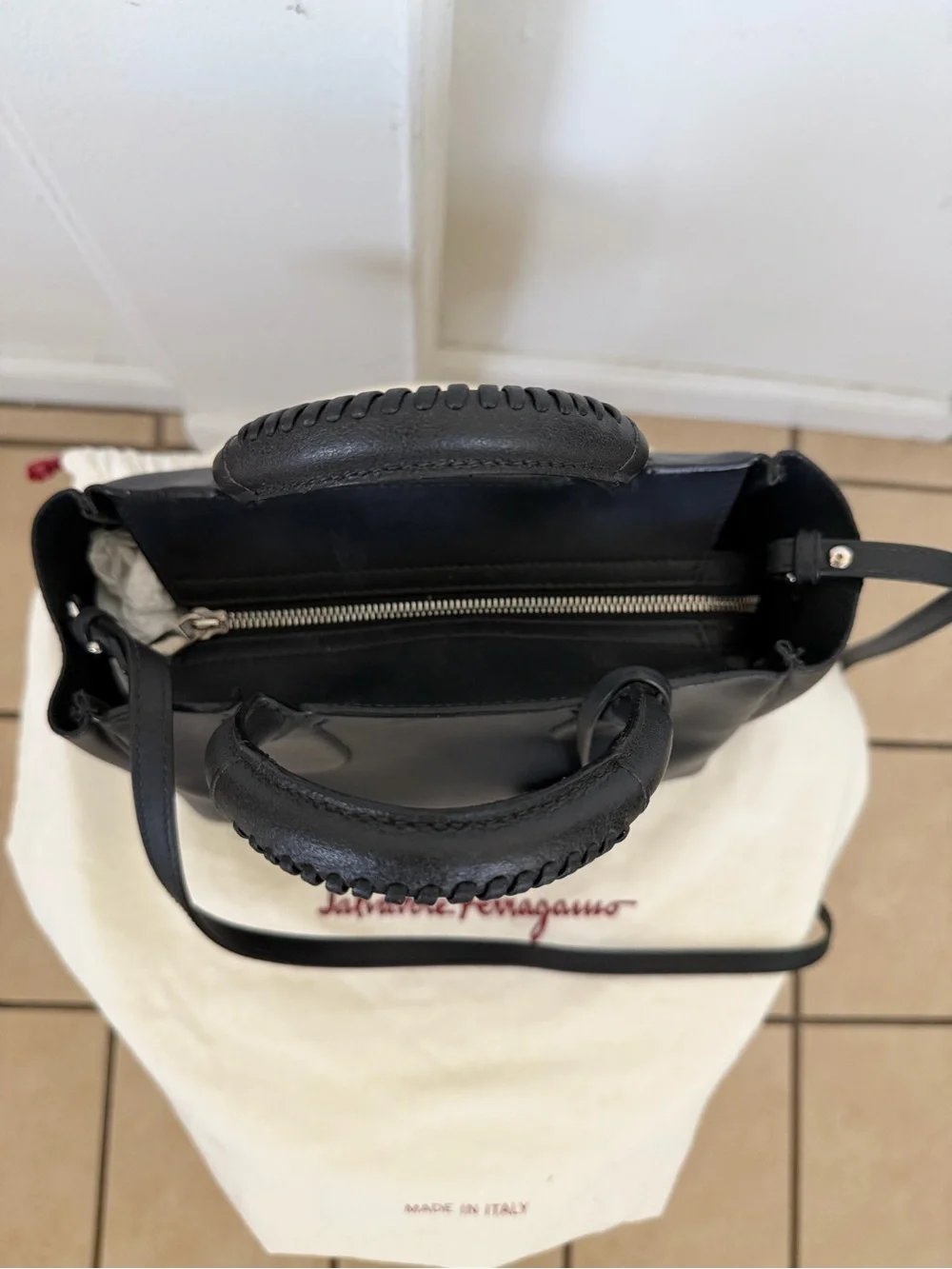 Salvatore Ferragamo Royal Double Mini Leather Tote Bag